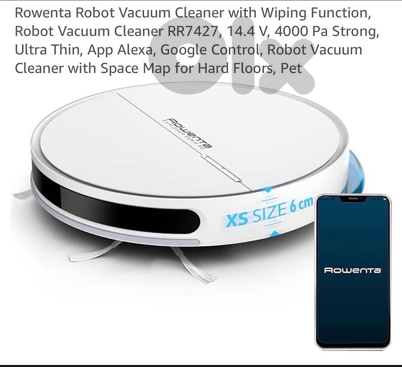 Rowenta Explorer Serie 60 robot vacuum XS Size design, 6 cm