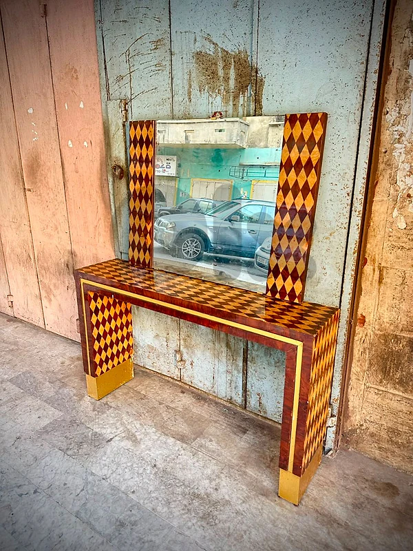 Mid-century italian modern consol and miroir by diesigner