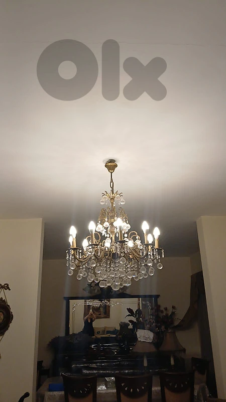 chandelier تريا نحاس وكريستال