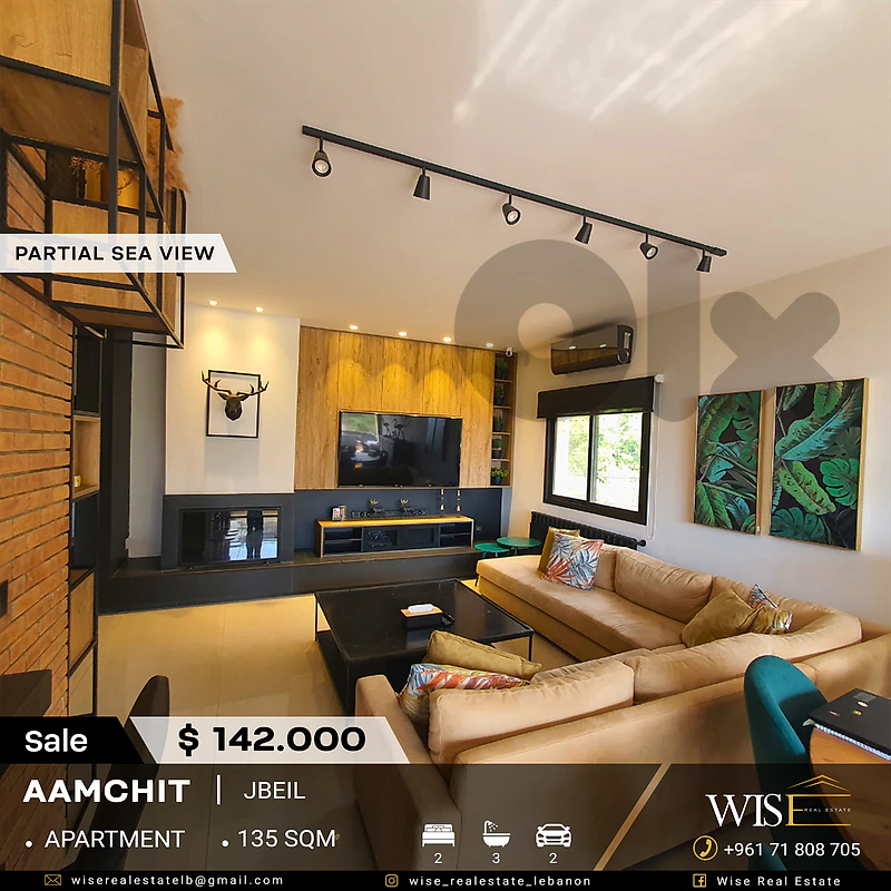 135 SQM Unfurnished Apartment for SALE in a Calm Area in Aamchit!