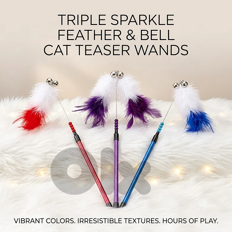 Premium Metallic Cat Teaser Wand – Interactive Play Toy