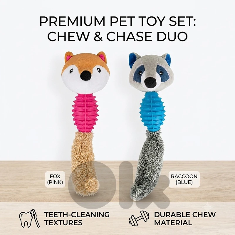 Tail-Waggers Textured Dental Plush & Chew Dog Toy