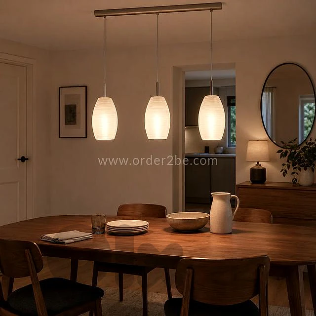 EGLO Batista Textured Glass Pendant Light