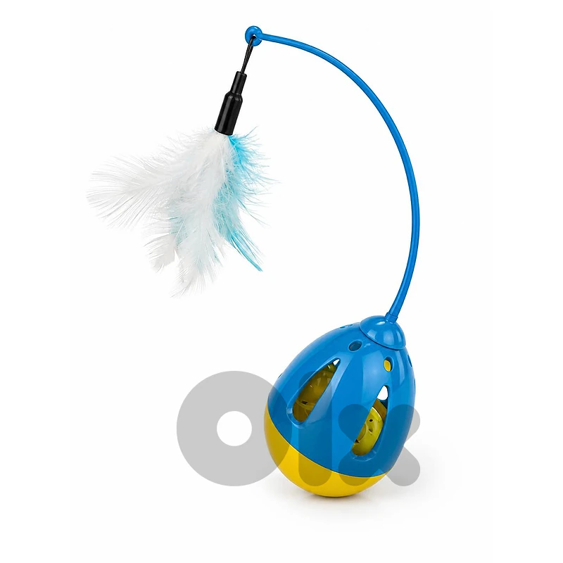 Cat Tumbler Ball Toy With Teasing Feather