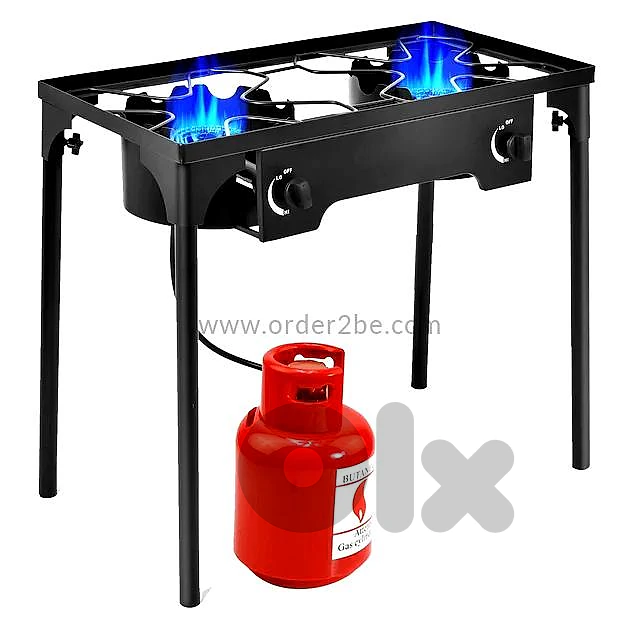 Outdoor Propane Stove — Dual Burner, Cast Iron