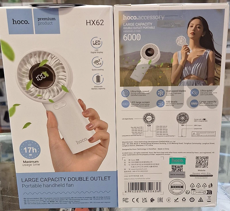 HOCO PORTABLE HANDHELD FAN HX62