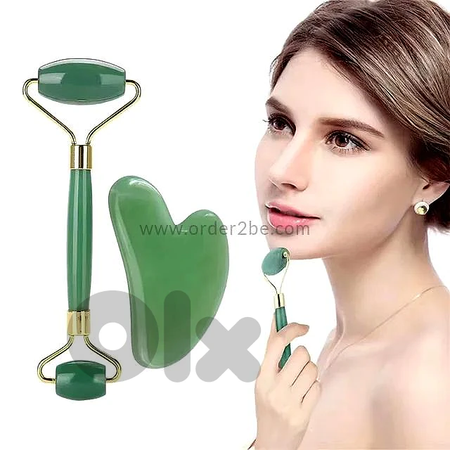 2-Piece Facial Roller & Gua Sha Massage Set