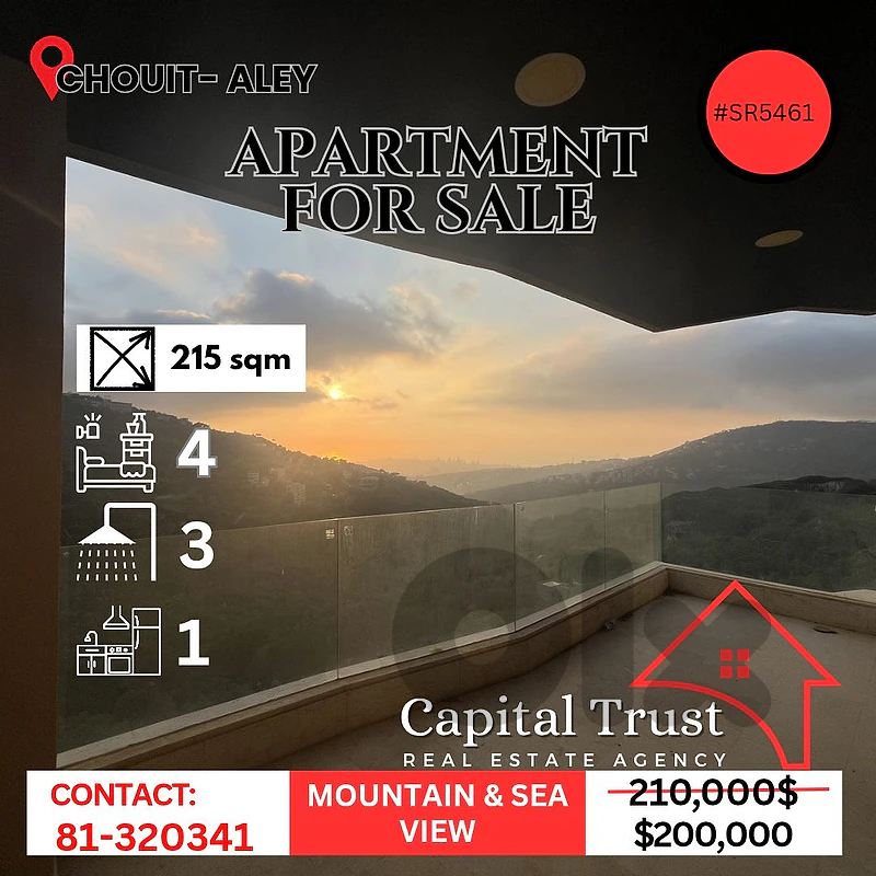 Apartment For Sale In Chouit شقة للبيع في شويت عاليه