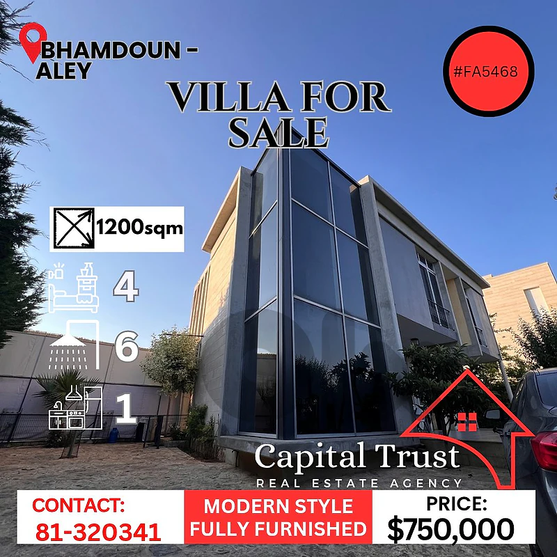 Villa For Sale - Bhamdoun (Modern&Classic hybrid) فيلا للبيع في بحمدون