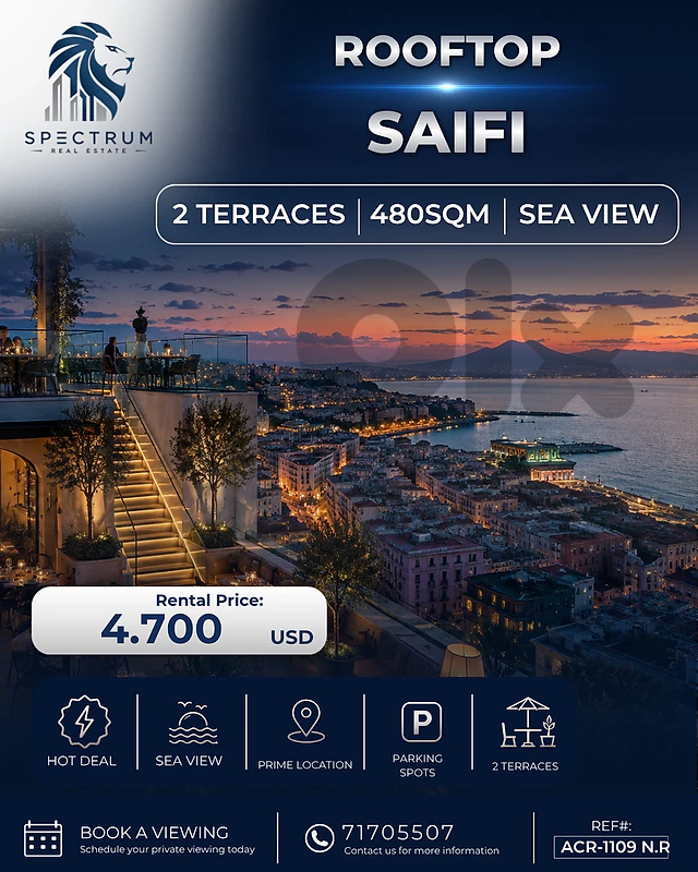 RESTAURANT  ROOFTOP IN SAIFI + TERRACES | 470SQ | ACR-1109 N.R