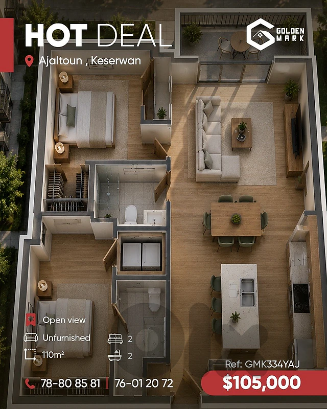 GMK335YAJ - Apartment For Sale In Ajaltoun  - شقة للبيع في عجلتون