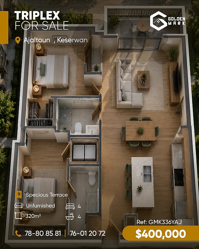 GMK336YAJ -  Triplex For Sale In Ajaltoun  - تريبلكس  للبيع في عجلتون