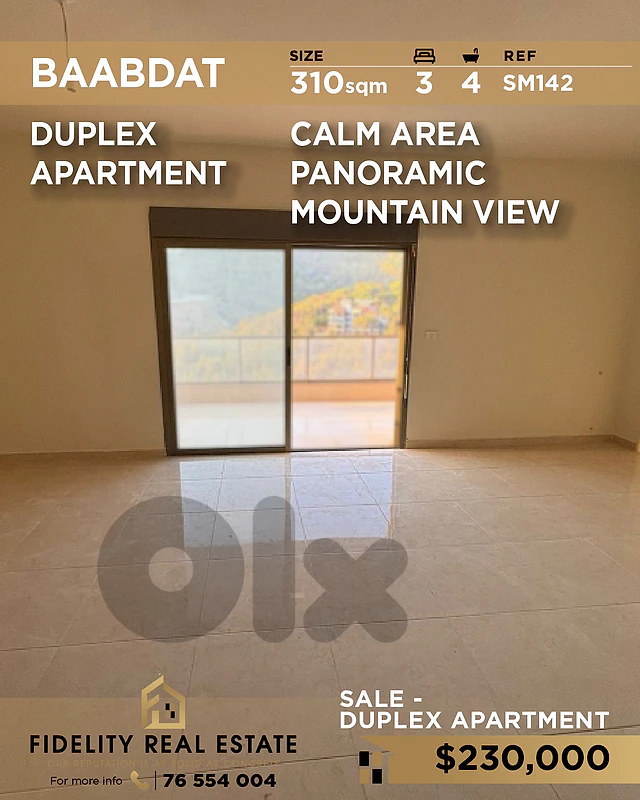 Apartment Duplex for sale in Baabdat SM142 دوبلكس للبيع في بعبدات