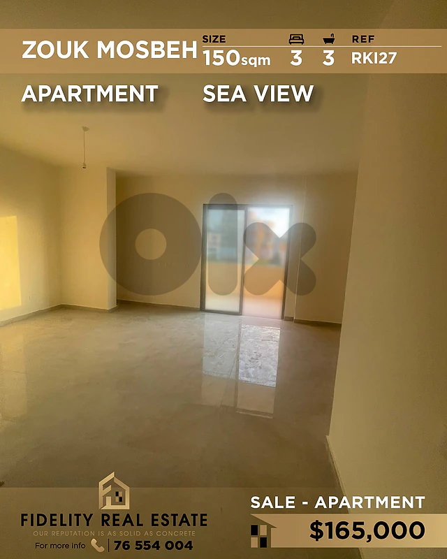 Apartment for sale in Zouk Mosbeh RKI27 شقة للبيع في زوق مصبح