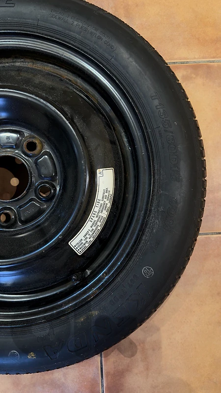 New Honda Civic Spare Tire with Original Steel Rim – T135/80D15