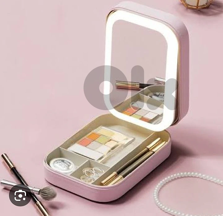 makeup led light mirror storage box