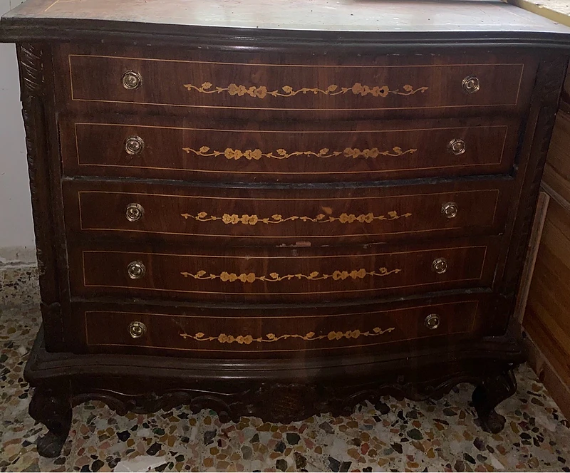 Vintage Maltese Serpentine Commode - Restoration Piece