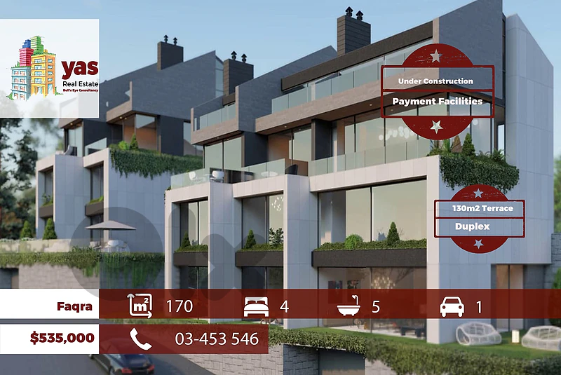 Faqra 170m2 | 130m2 Terrace | Duplex | Under Construction | DA