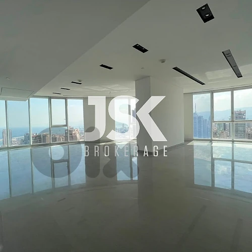 L21918 Apartment with Amazing Sea & City View For Rent in Achrafieh