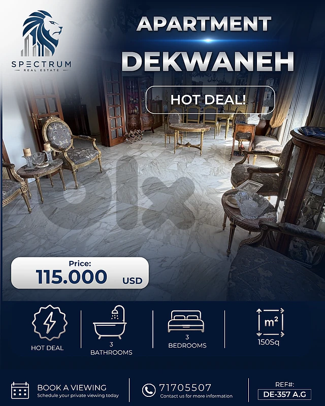 3 BEDROOMS | DEKWANEH PRIME | HOT DEAL !, (DE-357) A.G