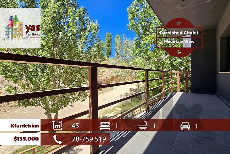Kfardebian 45m2 | Furnished Chalet | Mountain View | High End | DA