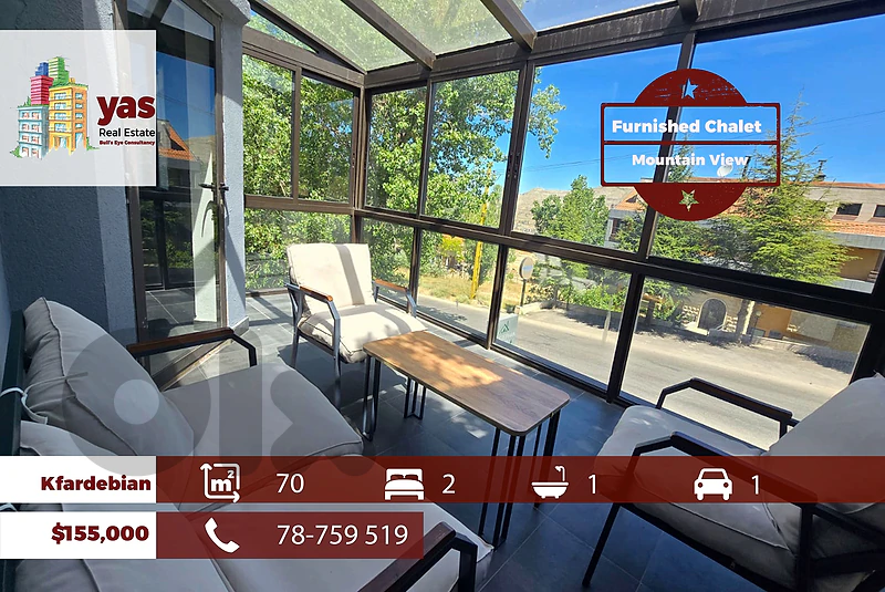 Kfardebian 70m2 | Furnished Chalet | Modern Style | Mountain View | DA