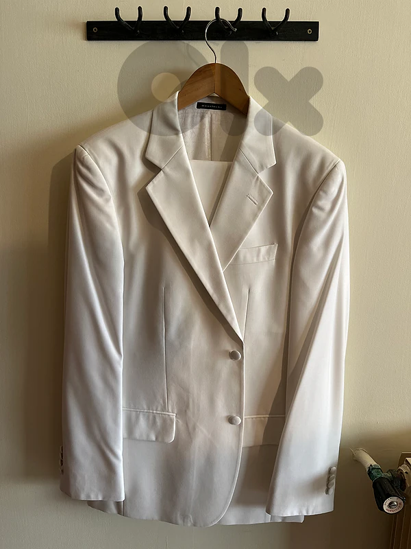 Moustache White Formal Blazer / Suit Jacket