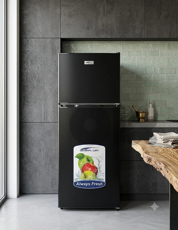 refrigerator 10feet 145x55cm black inverter براد