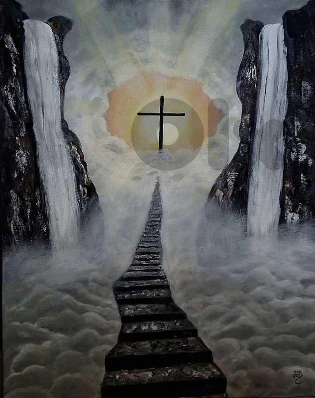 path to grace acrylic painting لوحة رسم يد بالاكريليك