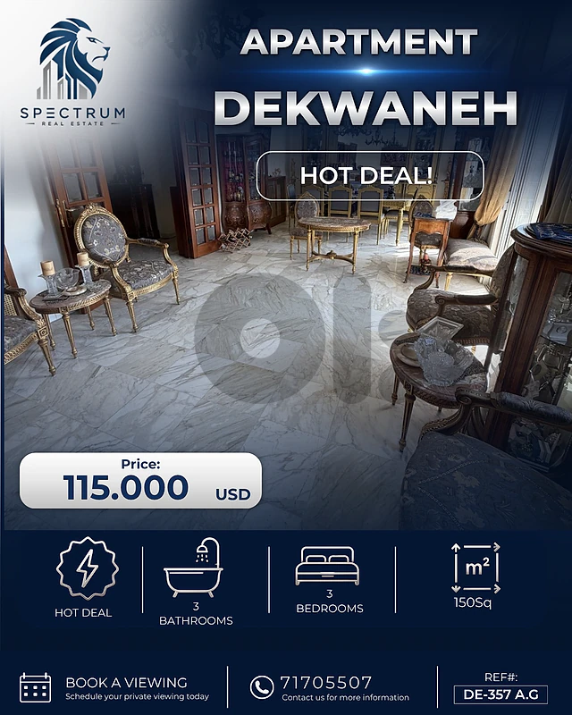3 BEDROOMS | DEKWANEH PRIME | HOT DEAL !, (DE-357) A.G