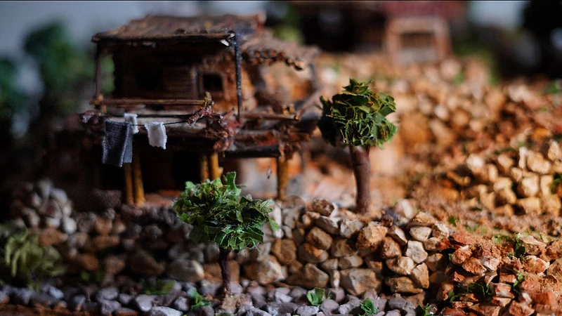 Handmade Miniature Village Diorama