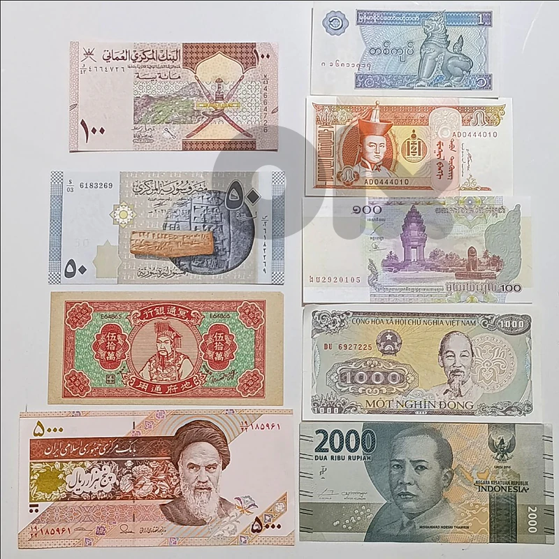 9 عملات مختلفة من دول آسيوية الكل أنسر
