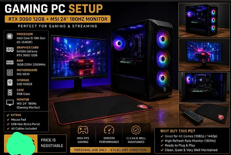 PC Gaming New and 180 HZ and RTX 3060 and games🔥