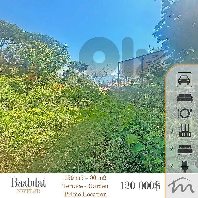 Baabdat | Catchy 120m² + 30m² Terrace-Garden | Prime Investment | View