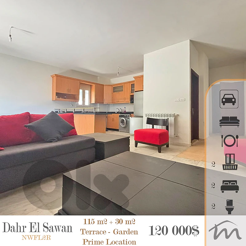 Dahr El Sawan - Baabdat | 115m² + 30m² Garden | Prime Investment