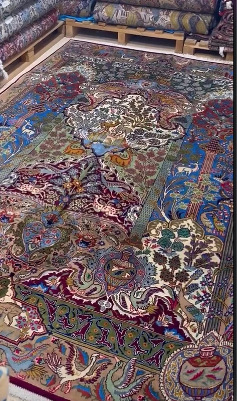 persian rug pictorial rare