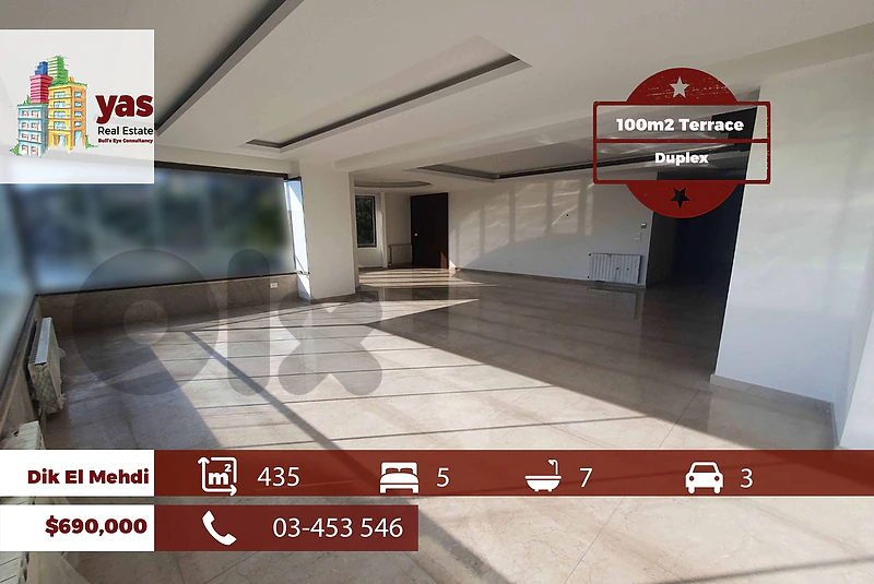 Dik El Mehdi 435m2 | 100m2 Terrace | Rooftop Duplex | High End|CHKH/ST