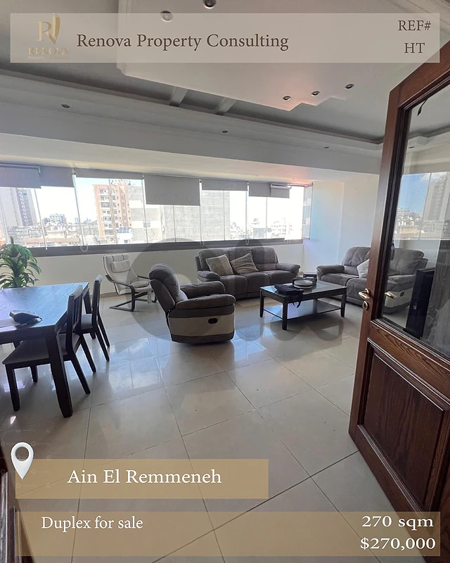 Open View Duplex for sale in Ain El Remene شقة للبيع في عين الرمانة