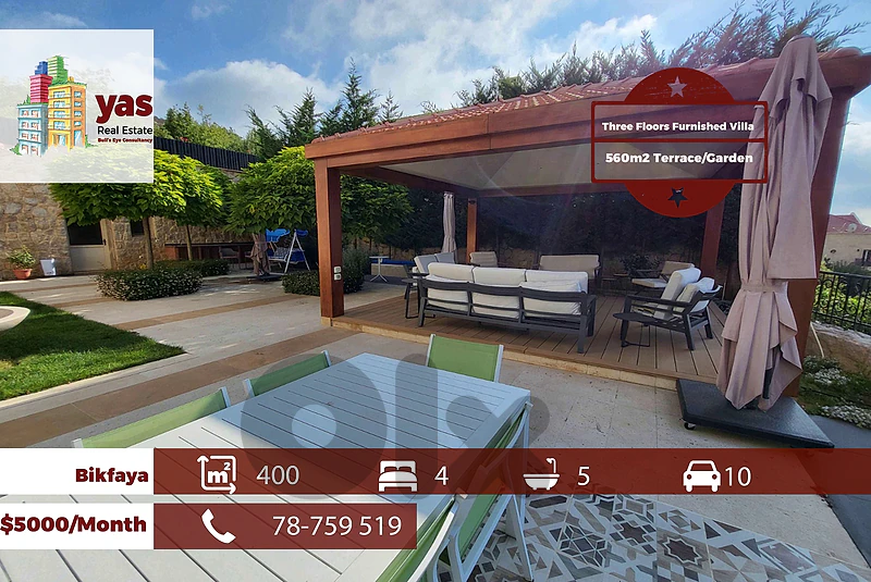 Bikfaya 830m2 | 400m2 villa | 560m2 Garden | Rent | Furnished | CHKH