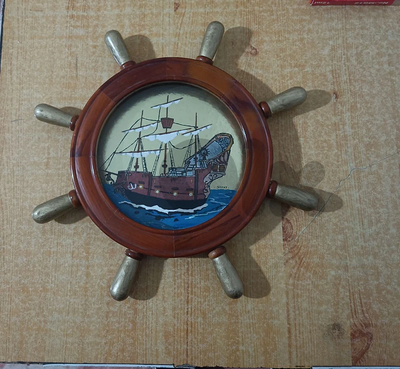 ⚓ Handmade Vintage Ship Wheel Wall Art