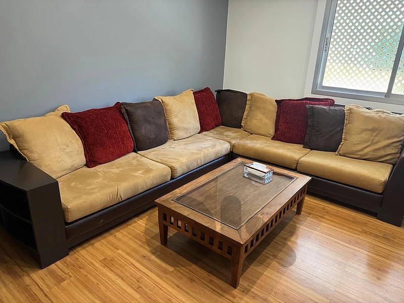 sofa with cushions