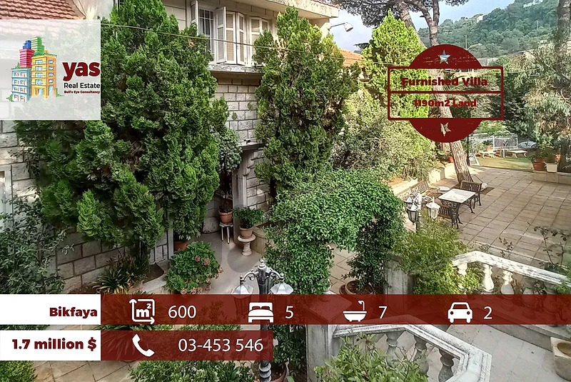 Bikfaya 600m2 | 1190m2 Land | Furnished Villa | Traditional | CHKH