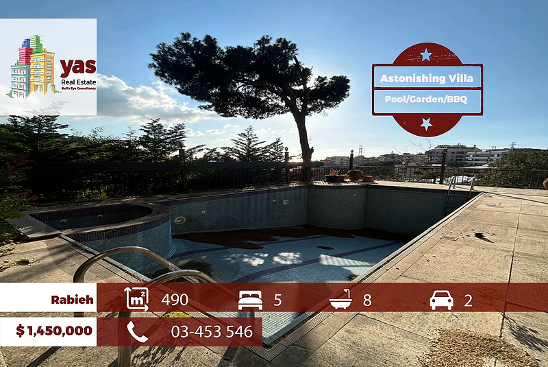 Rabieh 490m2 | Terrace/Garden | Private Pool | Villa | View | JB