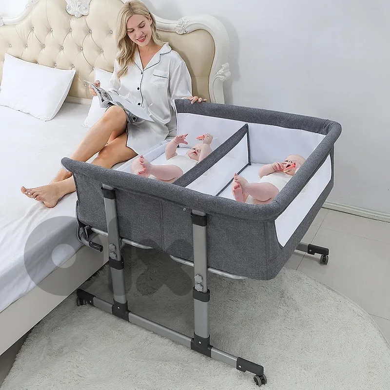 Ihoming Bed for twin Babies next to me crib baby newborn