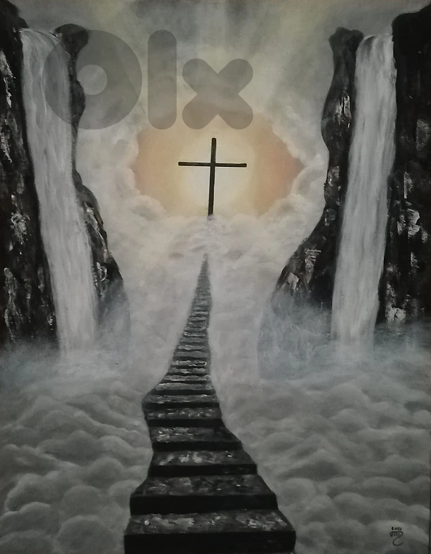 path to grace acrylic painting لوحة رسم يد بالاكريليك