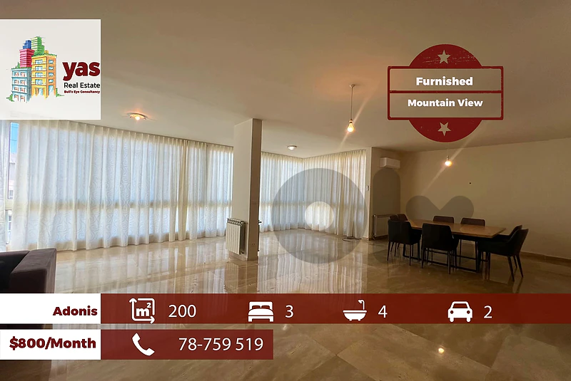 Adonis 200m2 | Furnished | Rent | Prime Location | Calm Street  |EH/RH