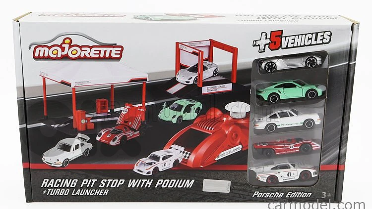 Majorette Porsche Set (5 cars /podium) diecast car model 1;64