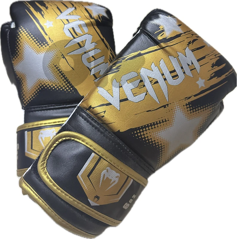 Venum "Dragon's Flight" Kids Boxing Gloves (6 oz) – Black/Gold