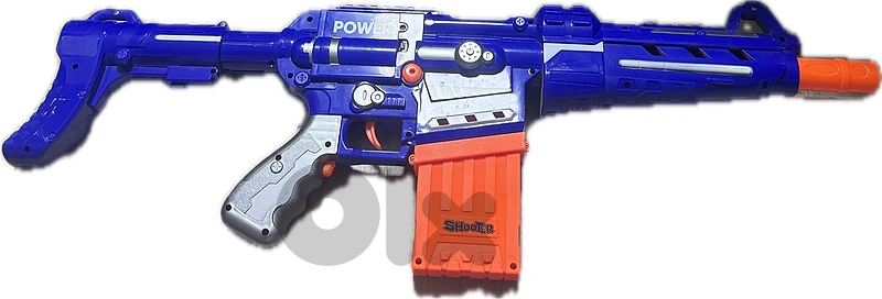 Blue and Orange Toy Foam Blaster Rifle