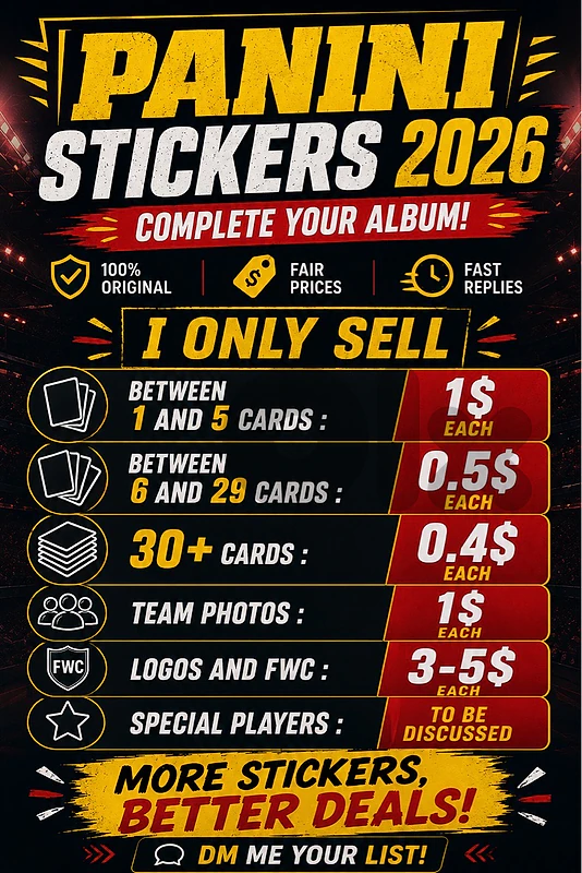 Panini 2026 world cup stickers